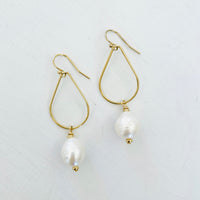 Ariel's Pearl Drop Earrings by ZEN by Karen Moore Jewelry on white background