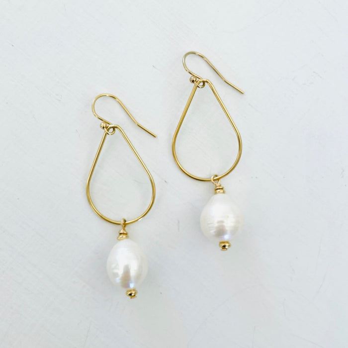 Ariel's Pearl Drop Earrings by ZEN by Karen Moore Jewelry on white background