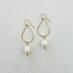 Ariel's Pearl Drop Earrings by ZEN by Karen Moore Jewelry straight-on view on white background