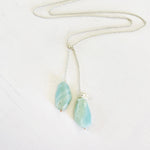 Gracefully in Balance Amazonite Necklace by ZEN by Karen Moore Jewelry straight on view on white background