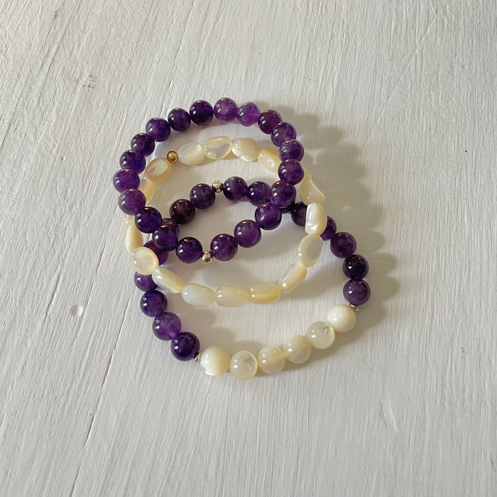 Beyond Wisdom Amethyst ZEN Bracelet Stack