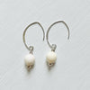 Classy Conch Shell Crescent Earrings by ZEN by Karen Moore overhead view in sterling silver on white background