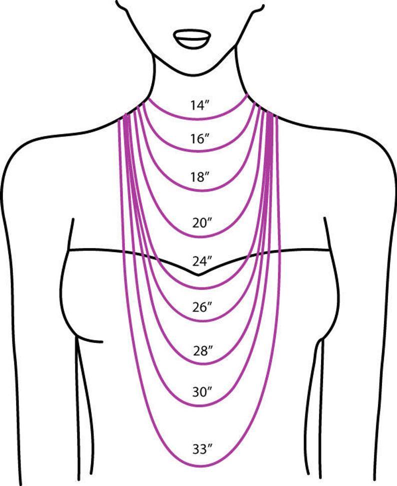 Necklace length by inches graphic for Just BE Bold Charm Necklace by ZEN by Karen Moore