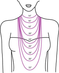 Necklace length by inches graphic for Just BE Bold Charm Necklace by ZEN by Karen Moore