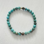 Mini Be Bold Turquoise Bracelet by ZEN by Karen Moore overhead view on white background