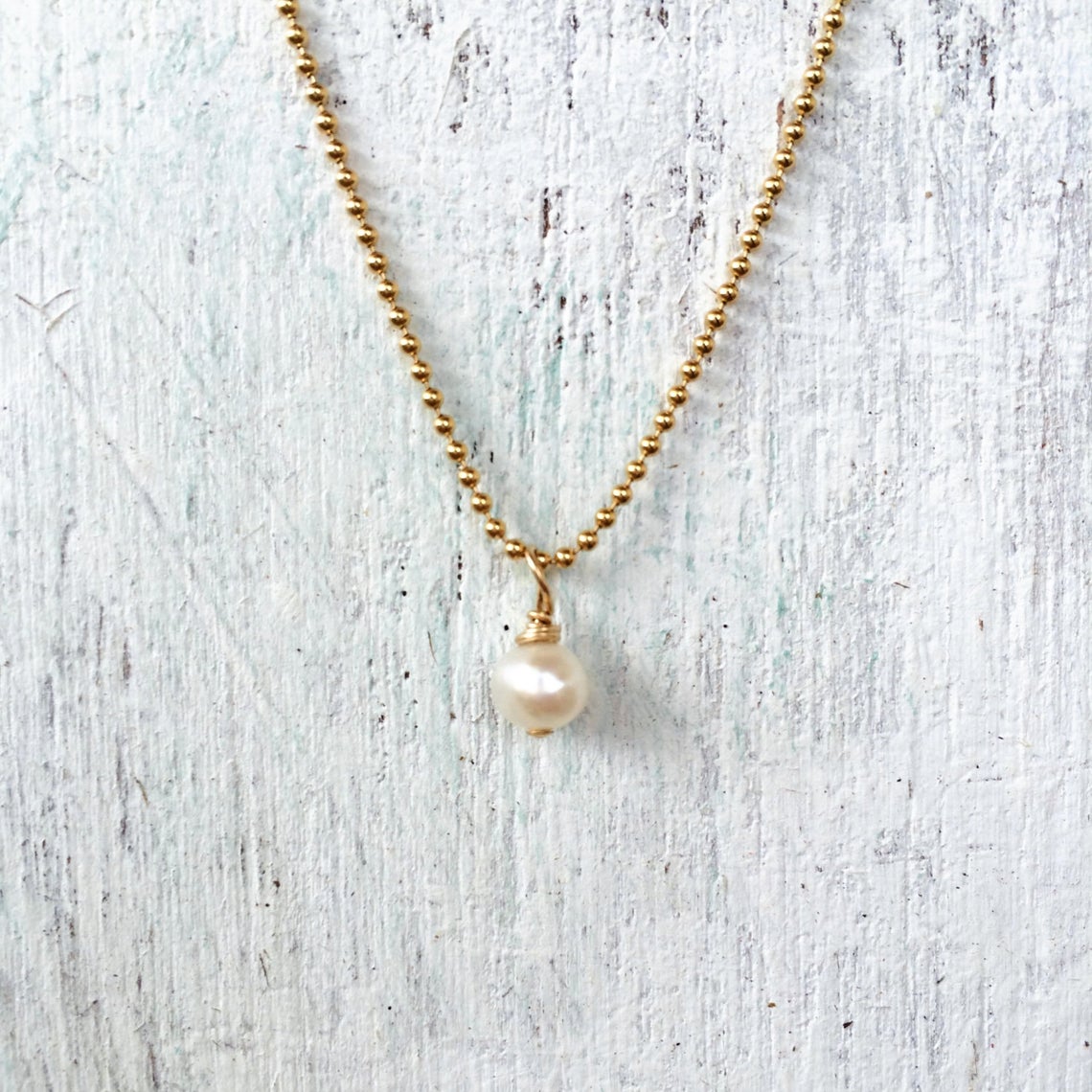 Simply Pearl-fect Necklace by ZEN by Karen Moore on white background