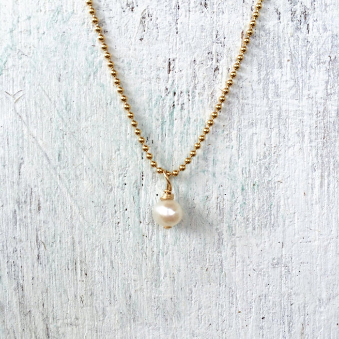 Simply Pearl-fect Necklace by ZEN by Karen Moore on white background