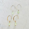 ZEN by Karen Moore Prehnite Silver and Gold Earrings on white background