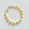 Just Peachy Pearl Bracelet with sterling silver clasp by ZEN by Karen Moore Jewelry on white background