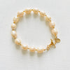 Just Peachy Pearl Bracelet with  14K gold clasp by ZEN by Karen Moore Jewelry on white background