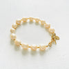 Just Peachy Pearl Bracelet with 14K gold clasp by ZEN by Karen Moore Jewelry close up on white background
