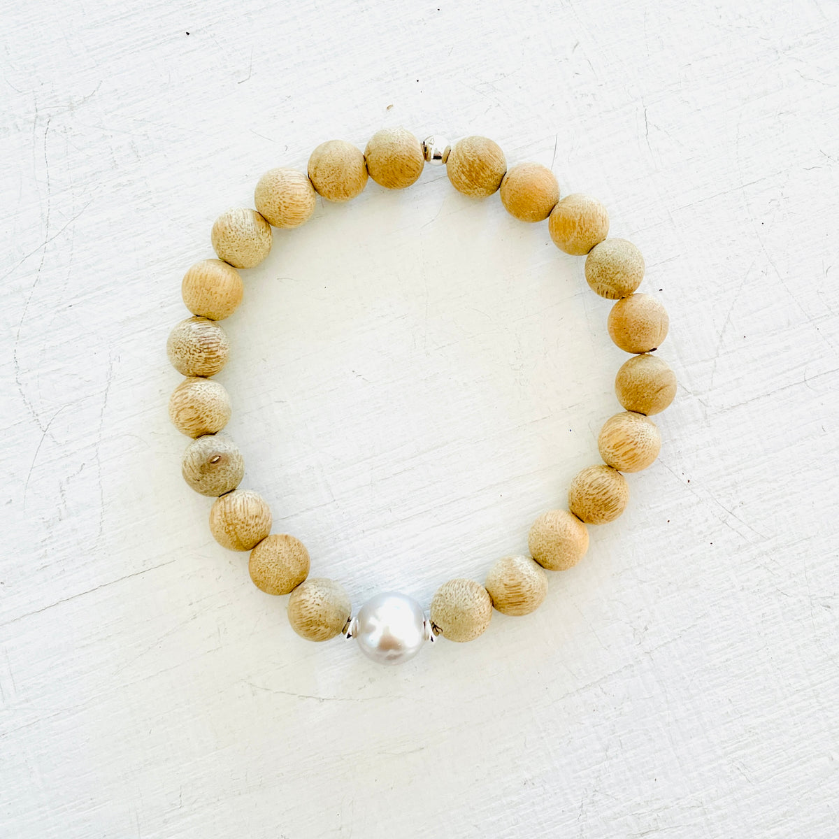 Mojo Grey Pearl Sandalwood Bracelet