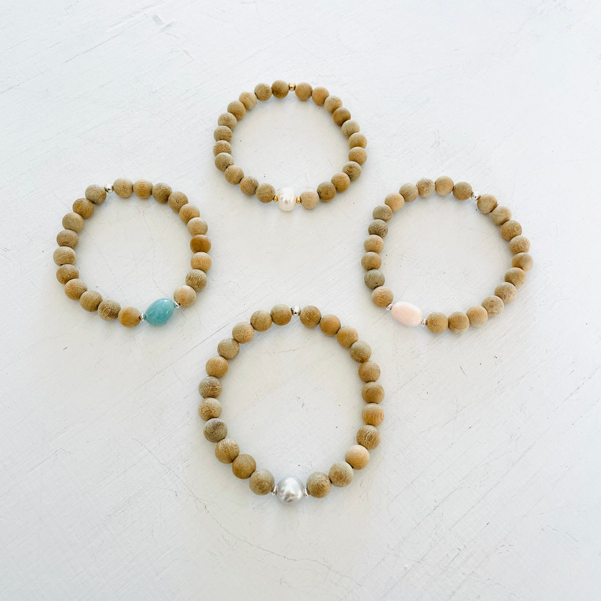 Mojo Grey Pearl Sandalwood Bracelet