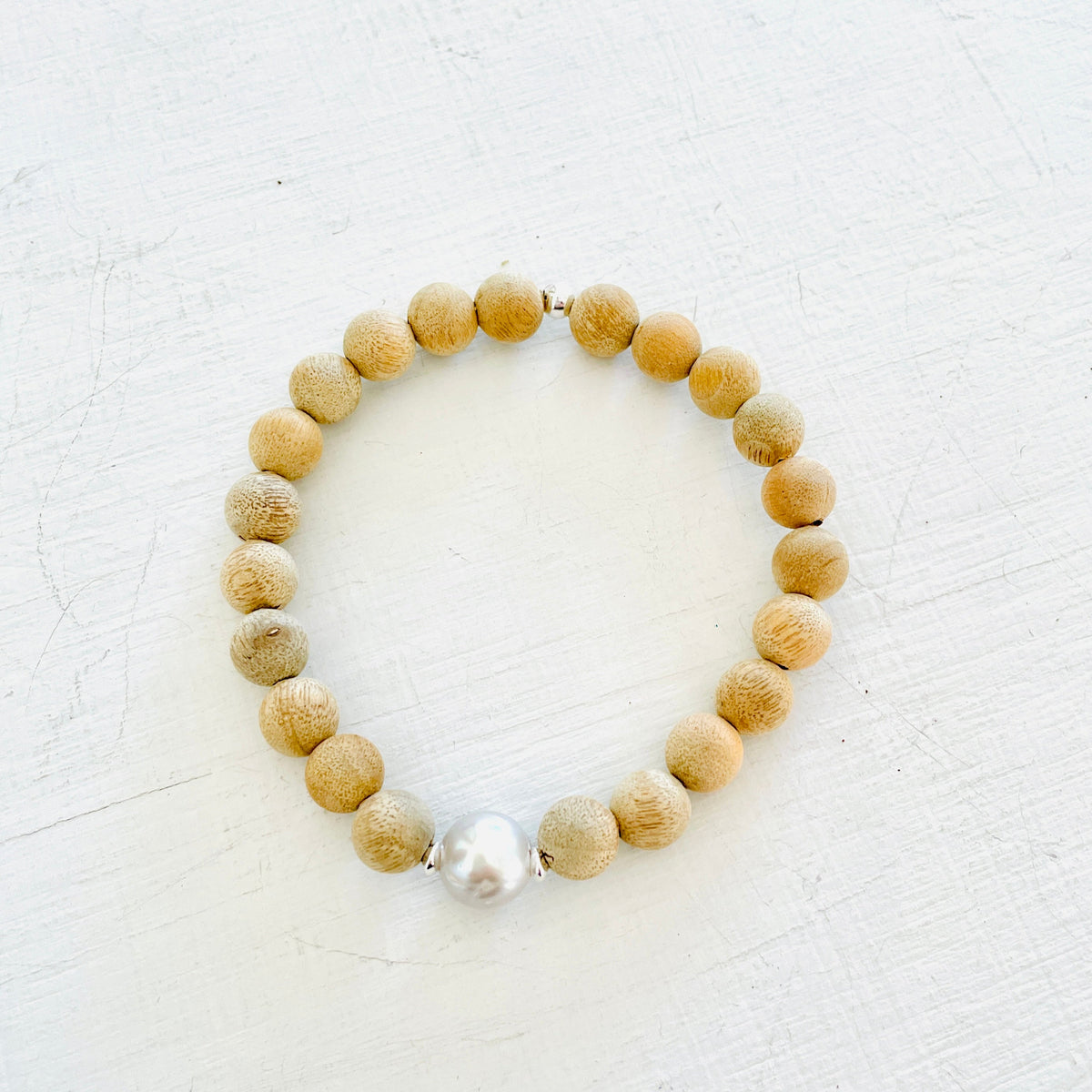 Mojo Grey Pearl Sandalwood Bracelet