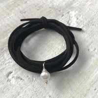 Pearl Of Love Eco Zen Wrap Jewelry by ZEN by Karen Moore on white wood