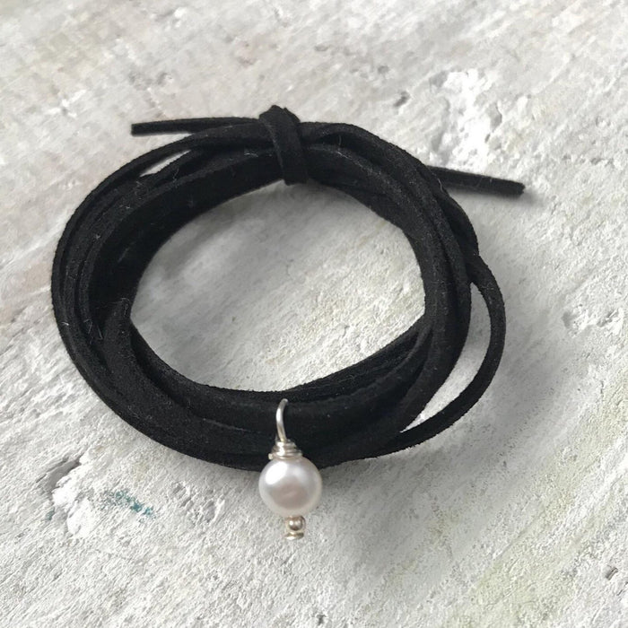 Pearl Of Love Eco Zen Wrap Jewelry by ZEN by Karen Moore on white wood