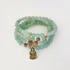 Aventurine & tiger wood Positively Being Aventurine Mala prayer beads by ZEN by Karen Moore shown as bracelet