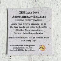 Lava Love Aromatherapy Bracelet Product Card by ZEN by Karen Moore