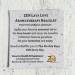 Lava Love Aromatherapy Bracelet Product Card by ZEN by Karen Moore on white wood