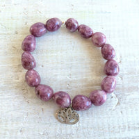 Let Go & Transform Lepidolite Bracelet by ZEN by Karen Moore alternate view on white wood