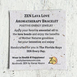 Lava Love Aromatherapy Bracelet Product Card by ZEN by Karen Moore on white wood