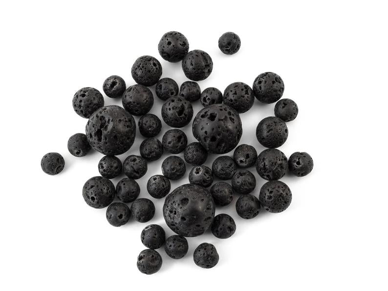 Lava stone beads by ZEN by Karen Moore  on white background
