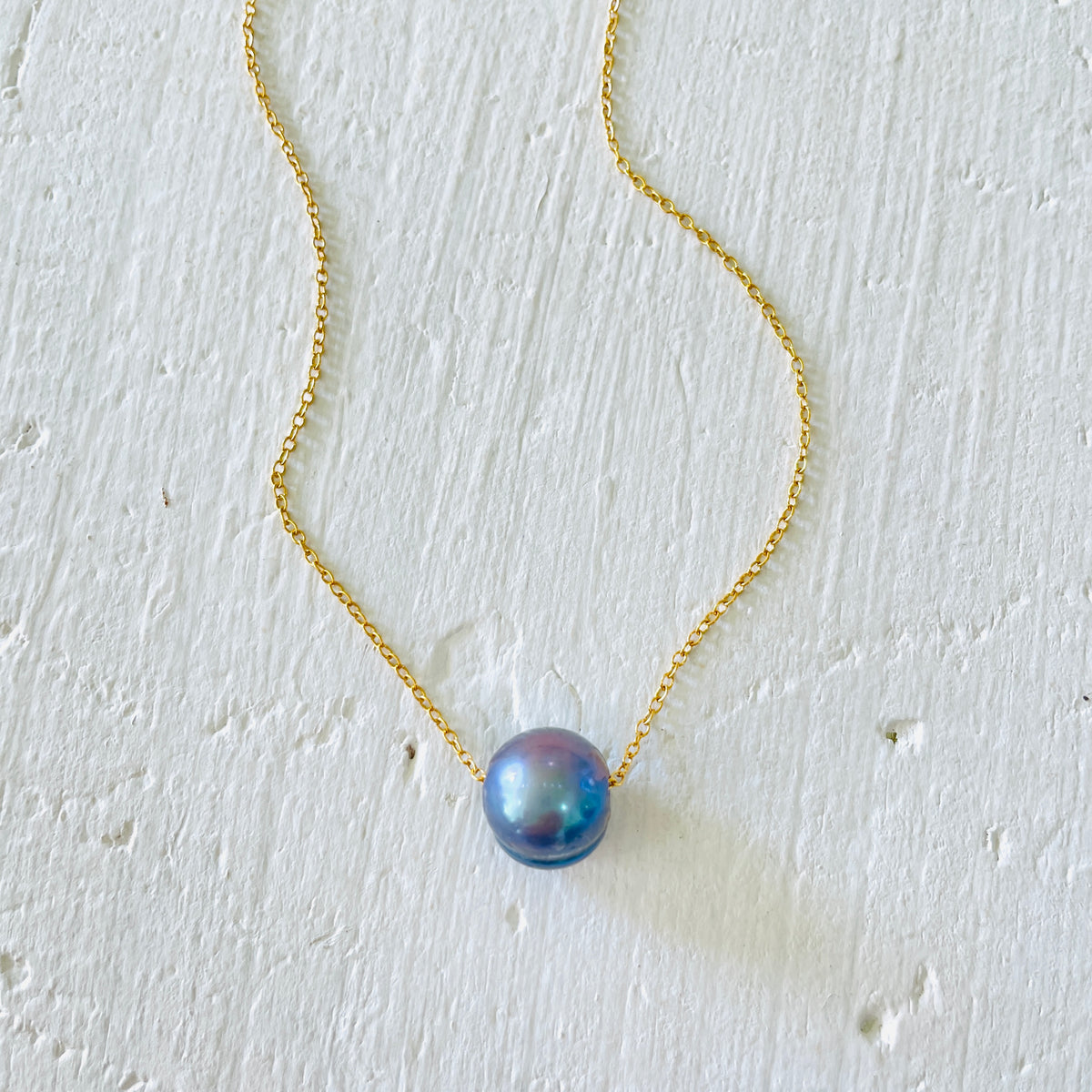 Floating Peacock Pearl Adjustable Necklace
