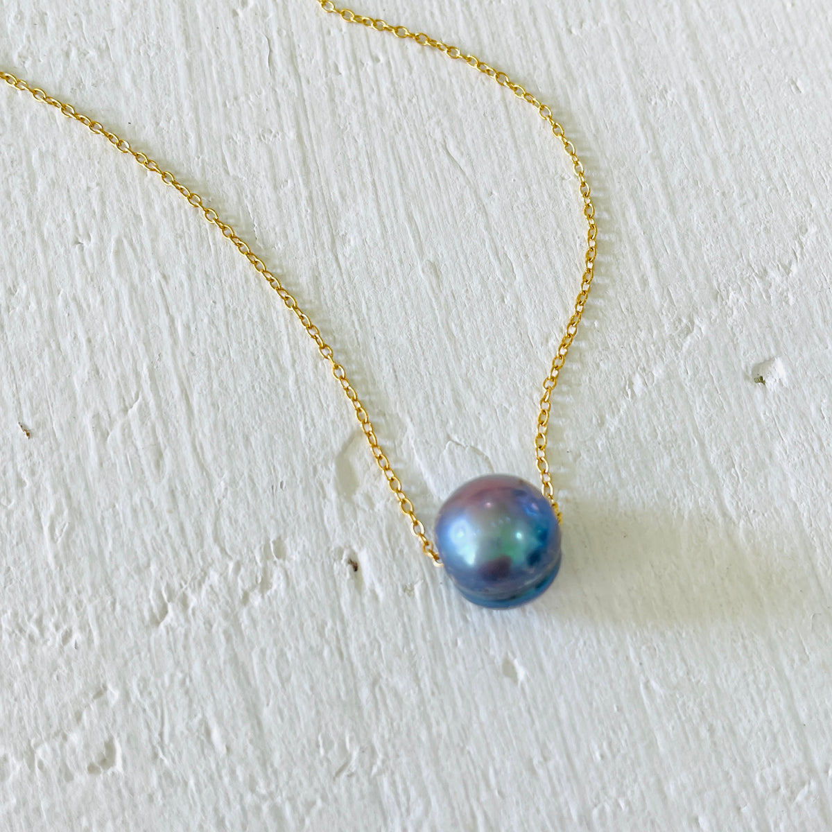 Floating Peacock Pearl Adjustable Necklace