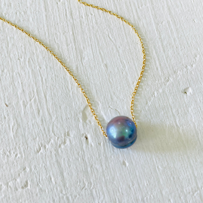 Floating Peacock Pearl Adjustable Necklace