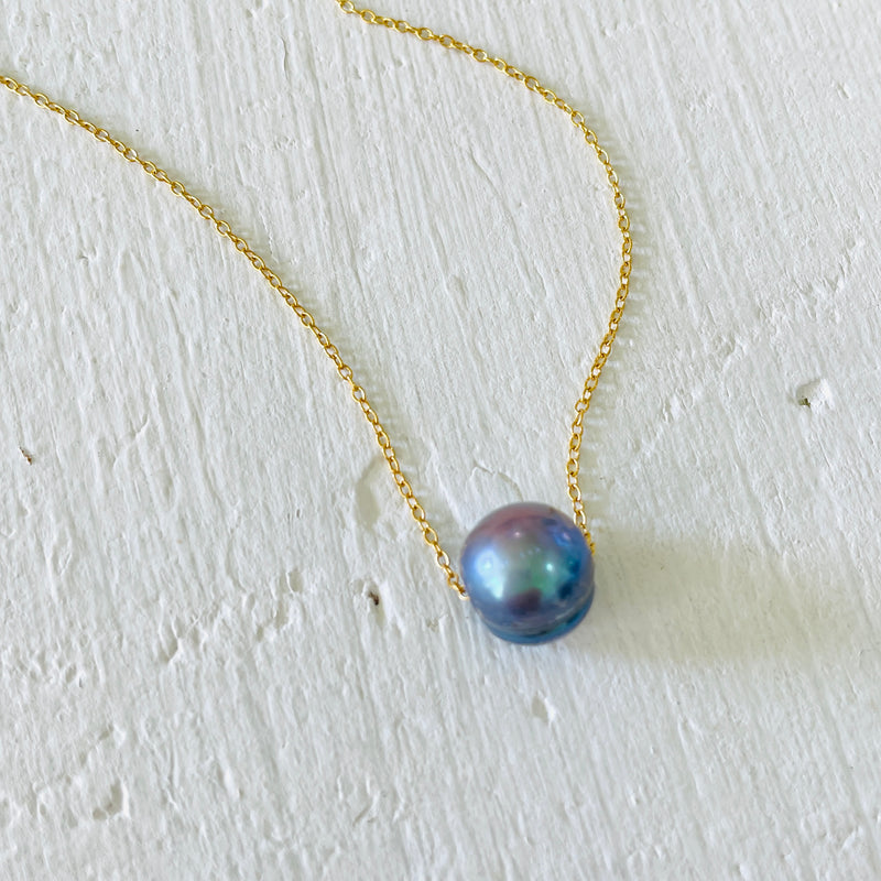 Floating Peacock Pearl Adjustable Necklace